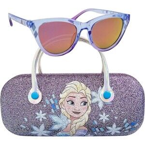 Disney Frozen Elsa Girls Blue Cat Eye Sunglasses *Case Included*